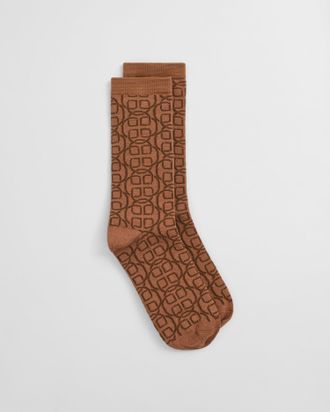 GANT Women Monogram Socks (39-41) WHISKEY BROWN