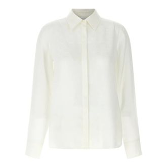 Ferragamo Monogram Shirt - female - Ferragamo - Shirts - White - XS - Blouses & Shirts