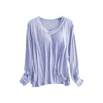 Generic Super Soft Womens Pyjamas Top Long Sleeve Nightwear For Women Uk Pyjamas V Neck-Plus Size Pyjamas For Women Soft Comfy Pyjamas For Women Winter Size 1