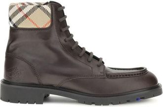Burberry Mens Ankle Leather Boots - Dark Brown - Size EU 45