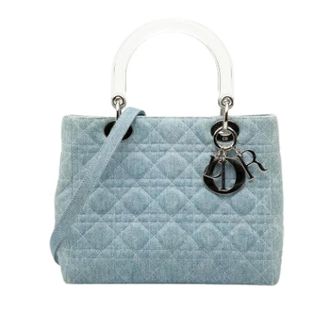 Dior Pre-owned Handbags, female, Blue, Size: ONE SIZE Pre-owned Lady Dior Satchel