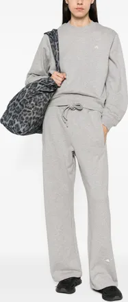 adidas by Stella McCartney Logo-Embroidered Jersey Sweatshirt - Grey