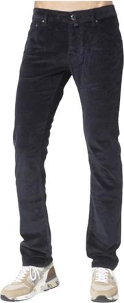 Jacob Cohen Navy Corduroy Jeans - Heren - Slim Fit Jeans - Blauw - W40 - Katoen - Jeans