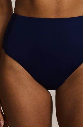 Lands End Tugless QuickDry High Waisted High Leg Bikini Bottoms in Deep Sea Navy at Nordstrom, Size 20W
