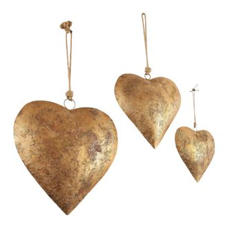 OEM Campanas De Coraz&oacute;n De Metal, 3 Piezas, Colgante - Oro Rosa