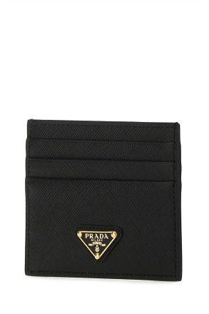 Prada Womens Black Leather Card Holder F0002 Vitello Portafogli Wallet