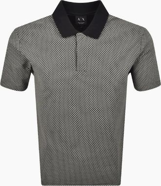 A|X Armani Exchange Mens Patterned Navy Polo Shirt - Size: 44