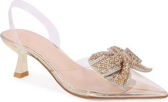 Berness Ninetta Clear Kitten Heel Pump in Gold at Nordstrom Rack, Size 8.5