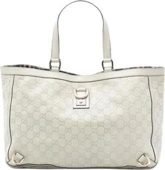 Gucci Pre-owned Tote Bags, female, White, Size: ONE SIZE Pre-owned The Abbey Tote