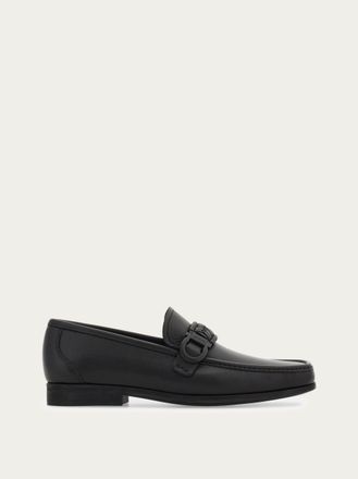Ferragamo Men Moccasin with braid Gancini ornament Black Size 10.5