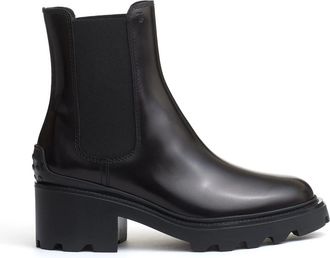 Tod's Zwarte Chelsea Enkellaarzen - Dames - Chelseaboots - Zwart - 38 1/2 EU - Leer - Schoenen