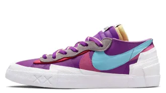 Nike Mens Blazer Low Sacai Kaws Sneakers In Purple Dusk/lagoon Pulse-White