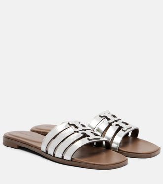 Tory Burch Metallic leather slides