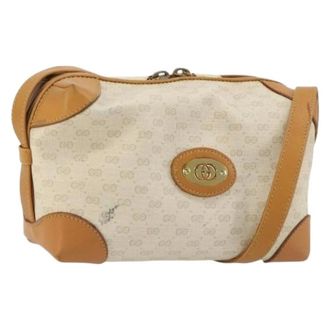 Gucci Pre-owned Vintage Micro Small GG Canvas Shoulder Bag - Dames - Pre-owned - Wit - Maat: ONE Size
