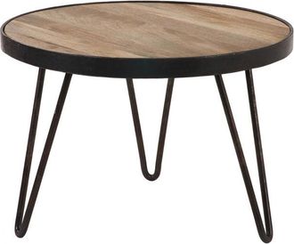 Miliboo Mesa De Centro Redonda Dise&ntilde;o Industrial 50x35cm Atelier