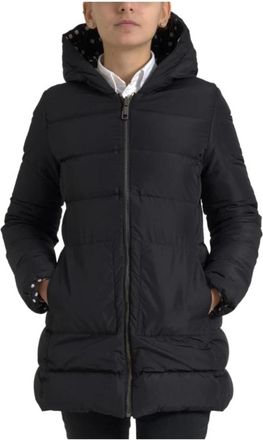 Dolce & Gabbana Jassen, Dames, Zwart, XS, Polyester, Elegante Hoodie met Polka Dot Voering