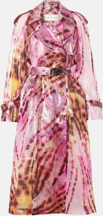 Dries Van Noten Trench doppiopetto con stampa