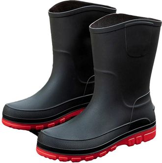 Generic Mens Waterproof Rain Boots Outdoor Non Slip Shoes Comfort Boots Middle Tube Rubber Shoes