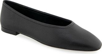 Aerosoles Amelie Ballet Flat in Black Pebbled Leather at Nordstrom, Size 9.5