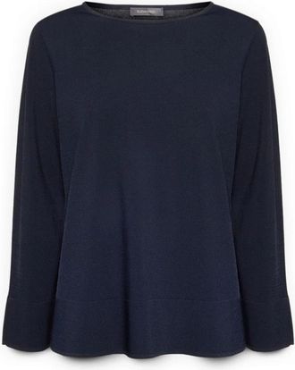 Elena Miro Effen Geverfde Top van Viscosemix - Dames - Blouses - Blauw - M - Polyester - Overhemden