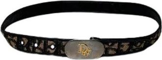 Dior Pre-owned Vintage Oblique Monogram Riem - Dames - Vintage Accessoires - Bruin - ONE Size - Leer - Vintage