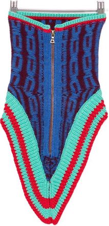 Dries Van Noten Zip-up Jacquard-knit Collar