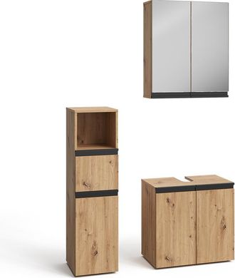 Vicco Conjunto De Muebles De Ba&ntilde;o De 3 Piezas Torren, Roble Artesanal, 3 Piezas, Vicco