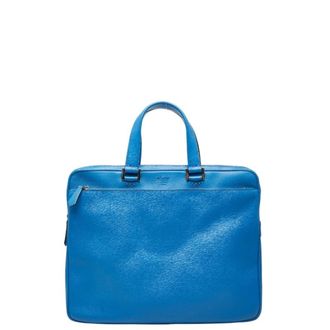 Fendi Light Blue Leather Briefcase (Pre-Owned)