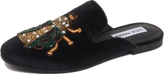 Steve Madden Velvet sabot schoen model Hugh - Dames - Slip ons - Zwart - 35 1/2 EU - Schoenen