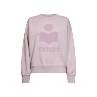 Isabel Marant Sweatshirts, female, Pink, 2XS, Logo Crew-neck Sweatshirt