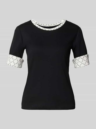 Marc Cain T-Shirt in Ripp-Optik mit Rundhalsausschnitt in Black, Gr&ouml;&szlig;e 34