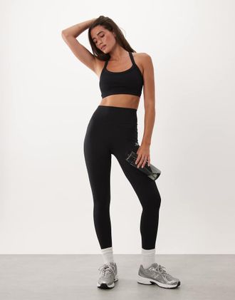 New Balance leggings a vita alta nere-Nero