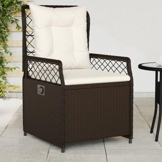 vidaXL Vidaxl - Sillones Reclinables De Jard&iacute;n 2 Uds Rat&aacute;n Sint&eacute;tico Marr&oacute;n
