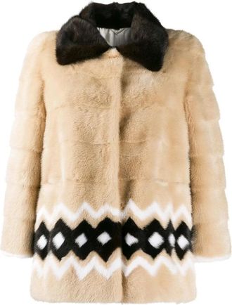 Simonetta Ravizza Faux Fur Shearling Jassen - Dames - Jassen - Beige - XS - Jassen