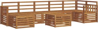 vidaXL Conjunto De Sof&aacute;s De Exterior 8 Uds. Natural Vidaxl