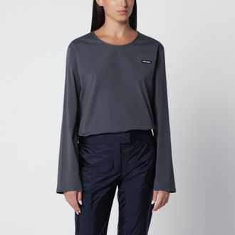 Miu Miu Top ematite in popeline stretch