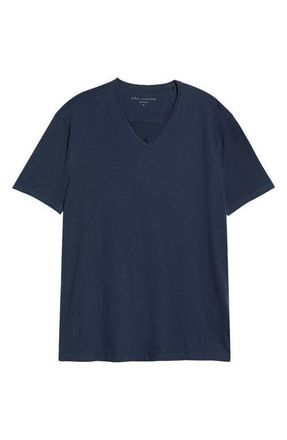 John Varvatos Slim Fit Slub Jersey V-Neck T-Shirt in Midnight at Nordstrom, Size Xx-Large