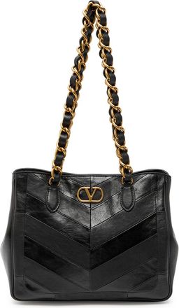 Valentino Garavani Small Panelled Leather Tote bag - Black - One Size
