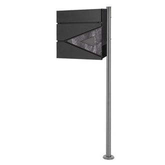 ML Design Buz&oacute;n de pie con compartimento para peri&oacute;dicos antracita