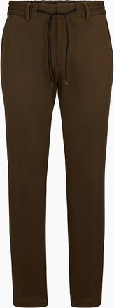 HUGO BOSS Mens Geniusj Solid Patterned Straight Leg Trousers - Green - Size: 34
