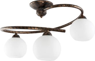 OEM L&aacute;mpara De Techo Negra, Oro Viejo, Pantalla Blanca, Ivan Negro 9-542