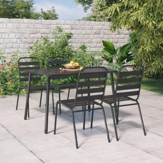 vidaXL Set da Pranzo da Giardino 5 pz in Acciaio Antracite - Vidaxl