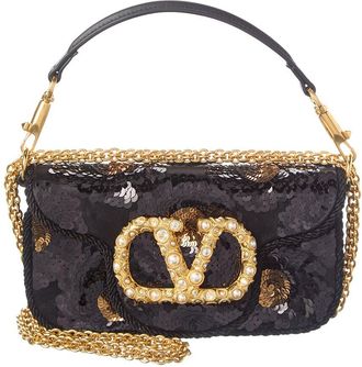 Valentino Vlogo Loco Small Satin Shoulder Bag