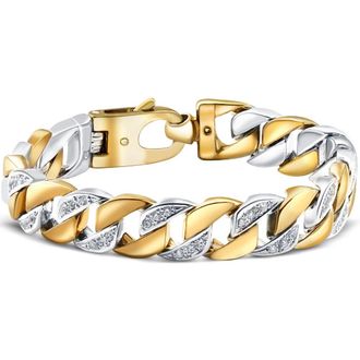 Pompeii3 Mens 14k Gold (101gram) or Platinum (163gram) 13mm Diamond Bracelet 8.75