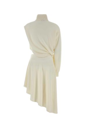 Alaia Womens Ivory Wool Dress Blancnaturel Exterior: Virgin Abiti