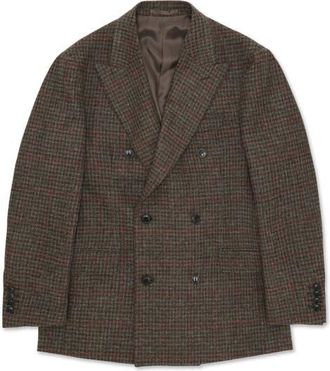 Fortela Shetland Double-Breasted Check Jacket in Multicolor at Nordstrom, Size 50 Eu