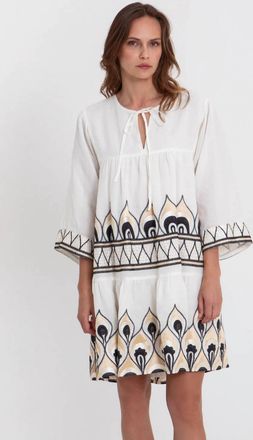 Greek Archaic Kori Phoenix Dress In Natural Black