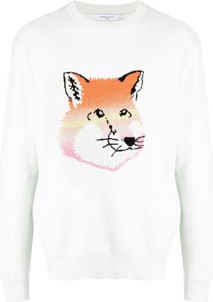 Maison Kitsuné Fox round-neck cotton jumper - men - Cotton - L - Green