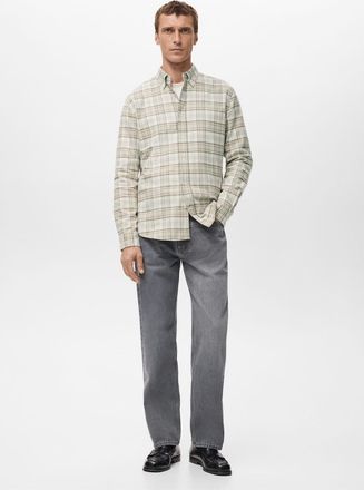 Mango Camicia flanella quadri regular-fit sabbia - Uomo - XXL - MANGO MAN