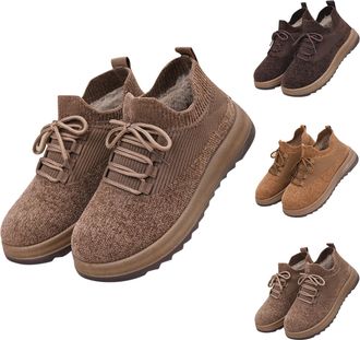 Generic Womens Winter Lace up Shoes, Ladies Casual Vintage Fur Lined Boots, Comfortable Breathable Non-Slip Boots, Thick Warm Lightweight Soft Sole Walking Sh